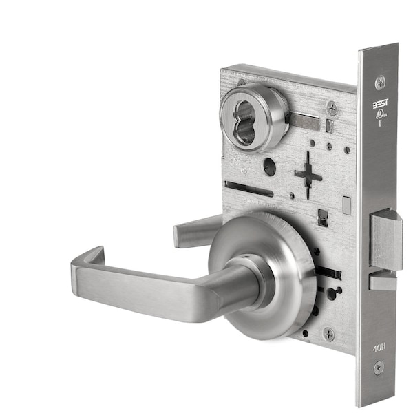 Best Grade 1 Classroom Mortise Lock, 15 Lever, R Rose, SFIC Housing Less Core, Satin Chrome Finish, Field 45H7R15R626 - main